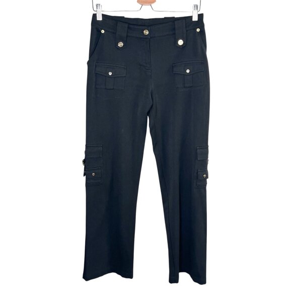 St. John Sport Womens 10 Logo Hardware Stretch Knit Cargo Pants - Picture 1 of 12